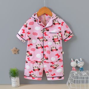  Minnie Cardigan Pajama Set Summer Thin 95% cotton Button Front Pjs Manufactures