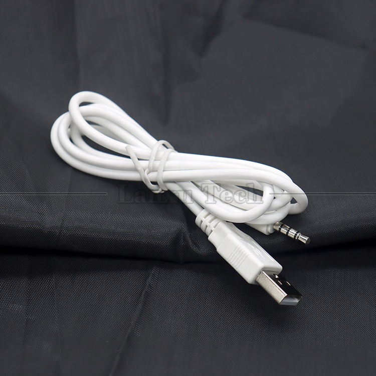 OEM Data Charging USB A Male to 4 Poles TRRS 3.5mm Aux Audio DC Jack Charger Cable for Speaker Headphone