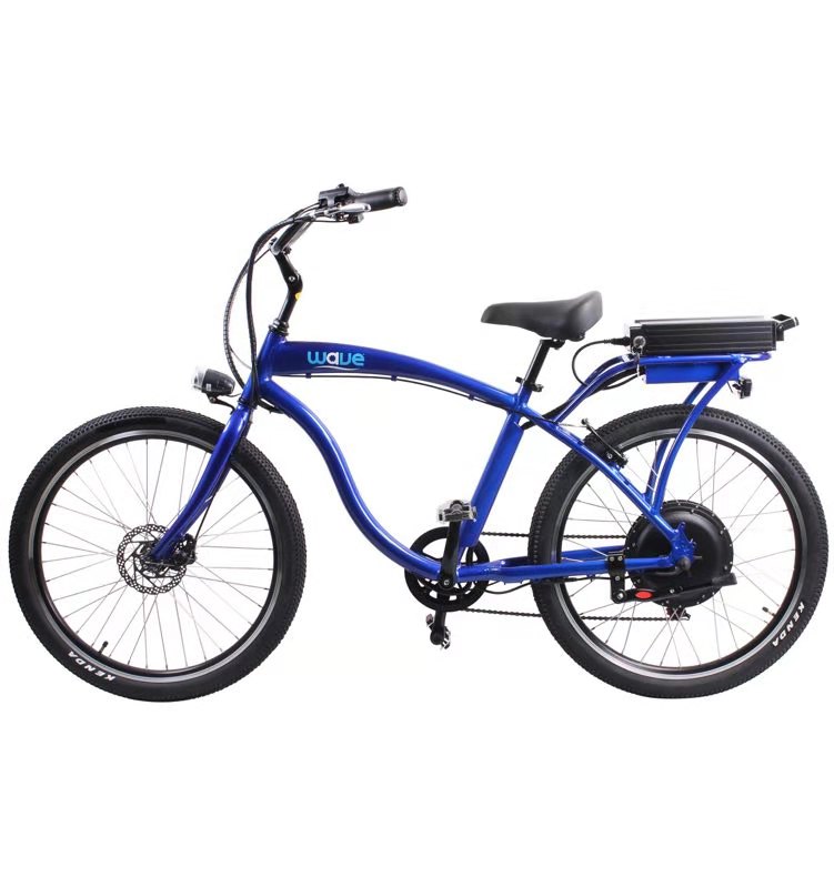48V 500W 750W Beach Cruiser Electric Bike 6 Speed Rear Hub Motor Bicycle 48V 10.4Ah