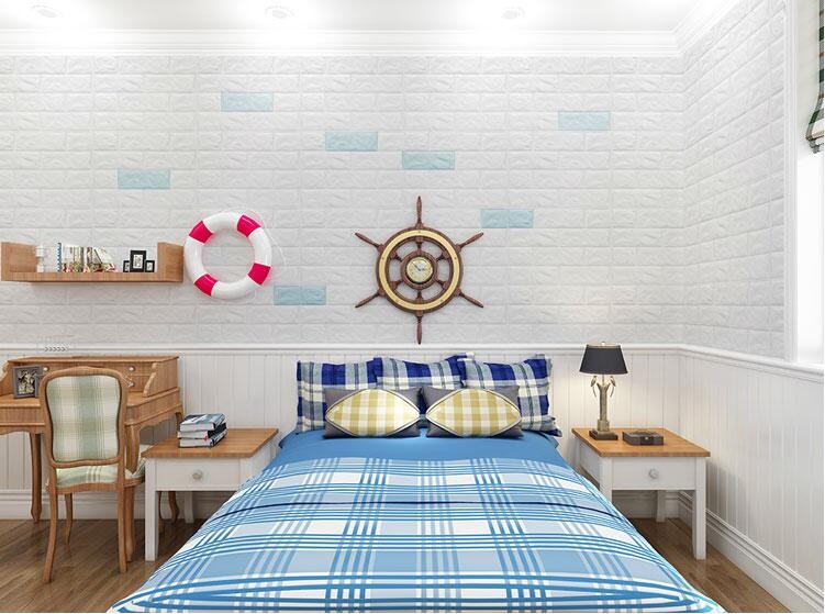 Hotel Wall Coating Environmental PE Foam 3d Wall Brick Sticker for Eco-friendly