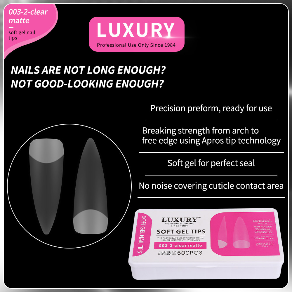 500pcs Sharp-Shaped Full Cover False Nails with Ultrathin Design for Nail Art