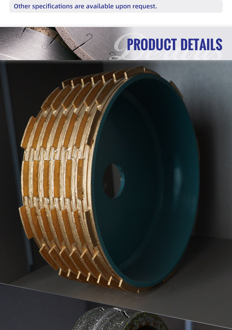 Vacuum Brazed Stone Edge Diamond Bore Profile Grinding Wheel 64-134mm Metal Powder