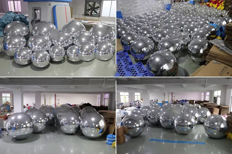 Outdoor Affordable Big Shiny Balls Inflatable Silver Smooth Shiny Ballse Balls for Event