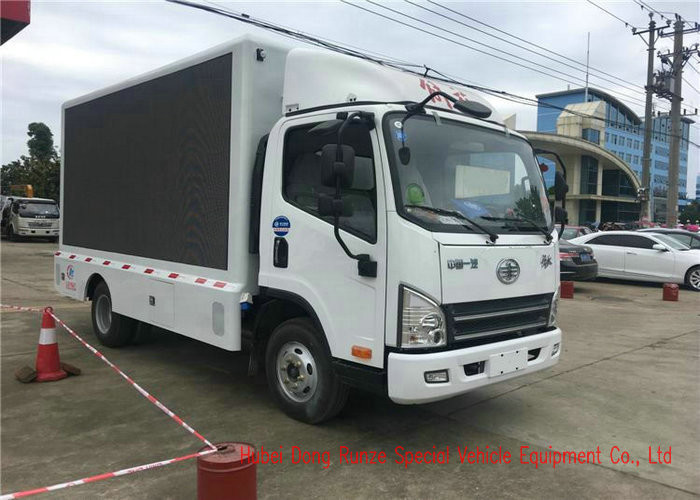 FAW Digital Mobile LED Billboard Truck Three Side For Road Show / Live Broadcasting