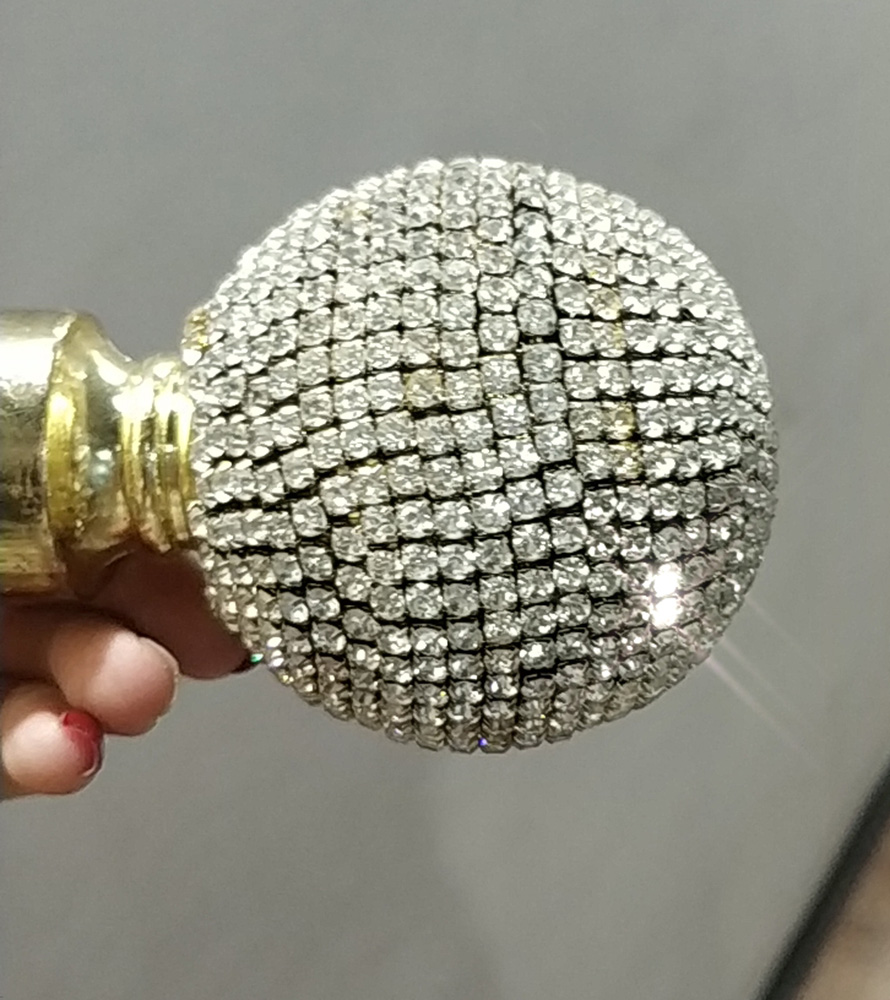 Wholesale High Quality Crystal Round Gold Studded Diamond Curtain Ball NEW Finials