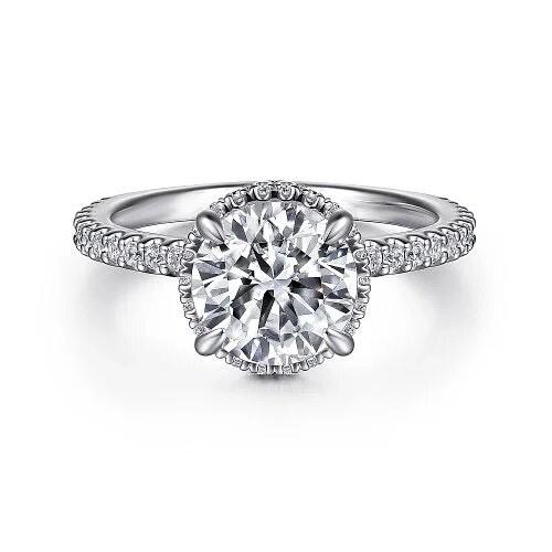 18k White Rose Gold Wedding Ring Diamond Solitair Engagement Ring Fine Jewelry