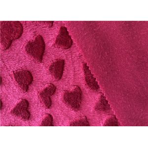 Heart Pattern Knit DTY Brush Minky Plush Fabric 100 Polyester