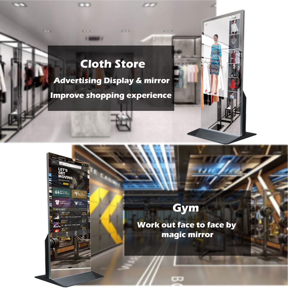 1920x1080 Home Fitness Screen Interactive Fitting Android Smart Magic Mirror Media Advertising