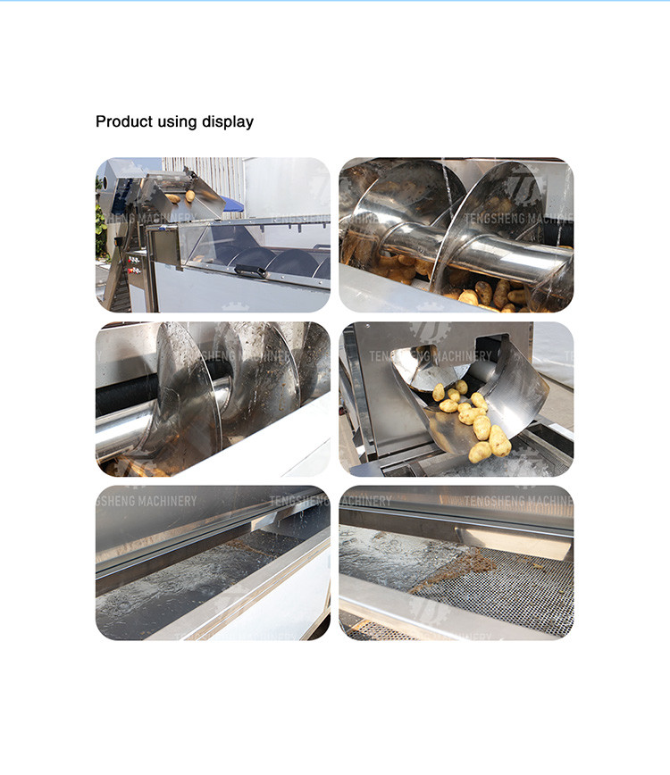 3500KG/H Vegetable Processing Machine Spiral Shaft Potato Peeling Machine