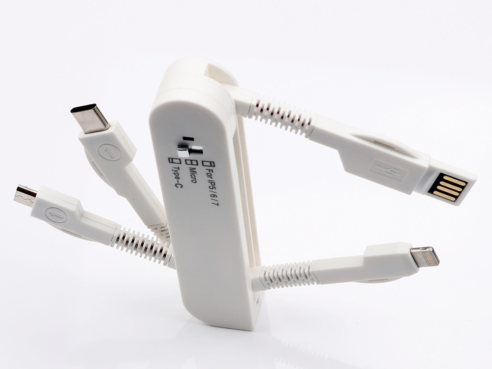 Best Buy Marketing Products 3 In 1 Easy Folding Micro/Type C/8 Pin For iPhone Samsung Hua Wei