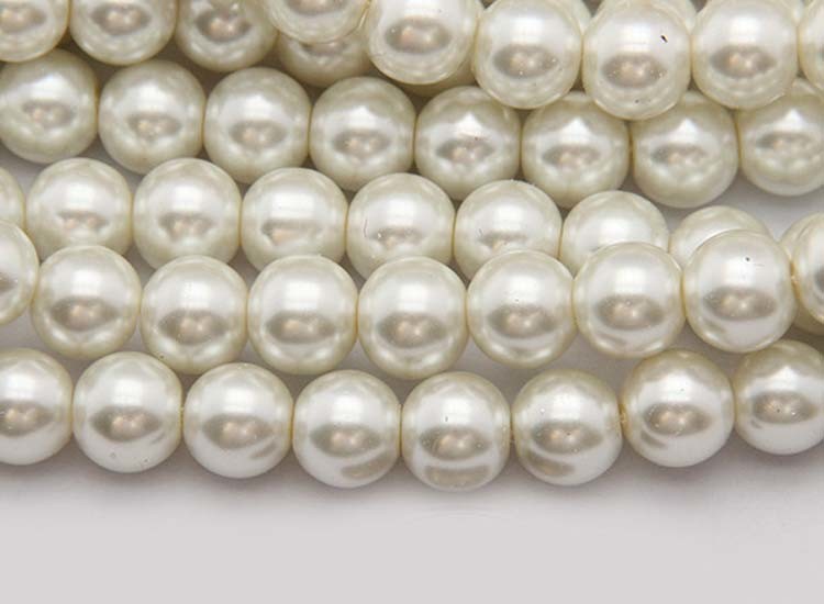 Whtie Color 3mm -30mm Round ABS Plastic Bead Imitation Pearls Strand
