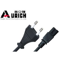 White Black PVC  2 Pin Korea Power Cord KC Passed 1m 1.8m 3m 5m