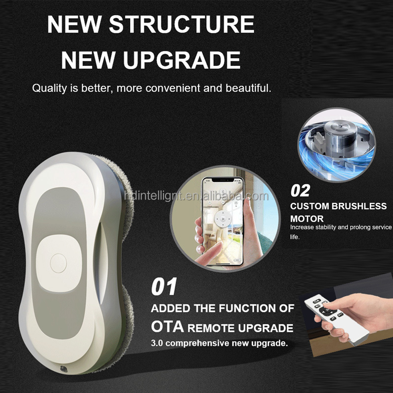 72W Window Cleaning Robot Vacuum Cleaner with Tank Water and 650mAh Battery Capacity