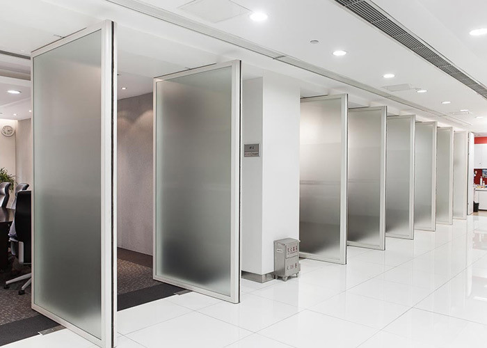 Stylish High-Quality Aluminum Framed Glass Partition Walls for Offices frosted glass dimming glass blinds for privacy