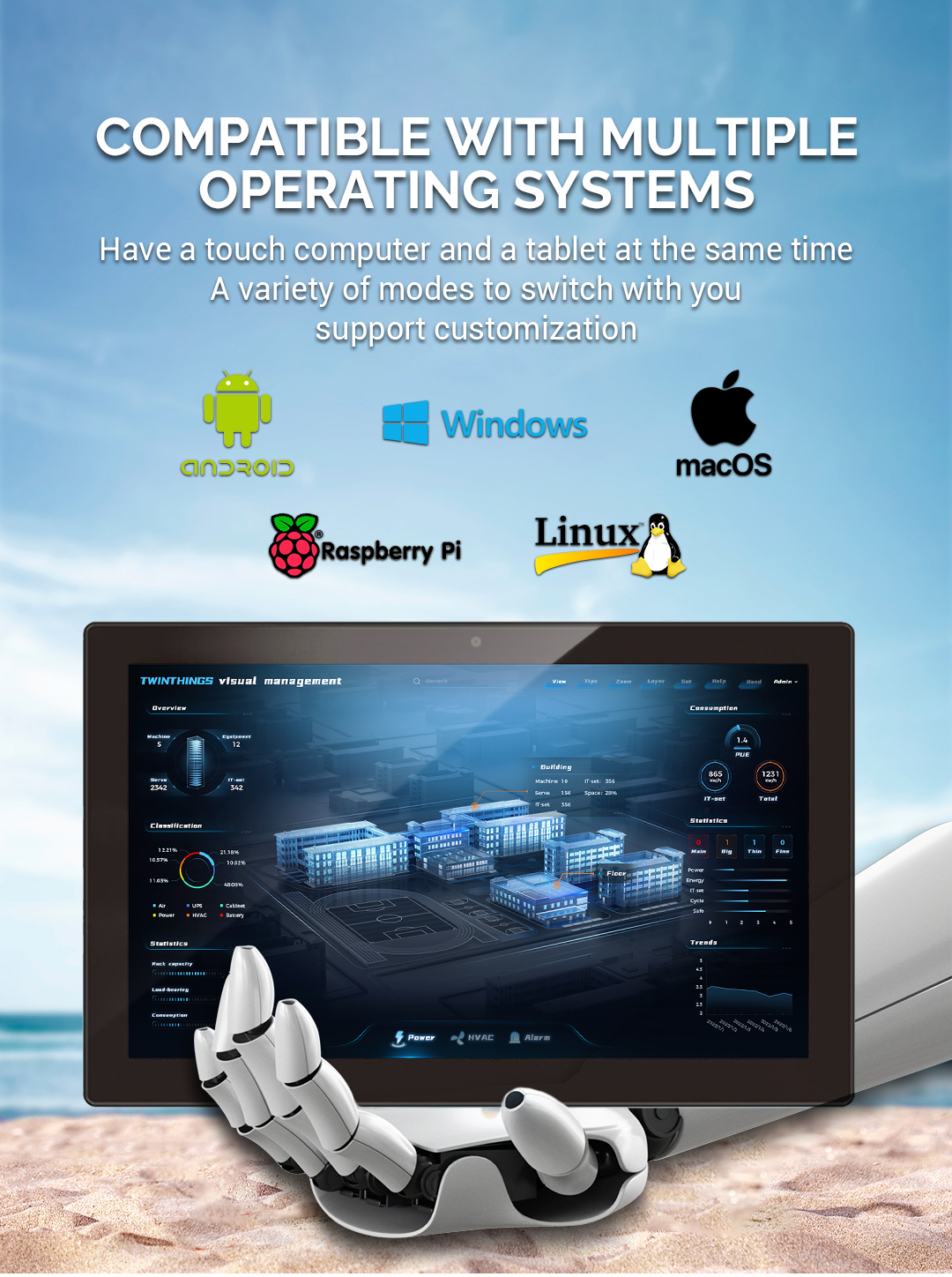 27 Inch RK3288 Touch All In One PC OEM Education Interactive Flat Panel Android