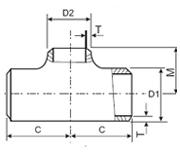 stainless steel reducing tee