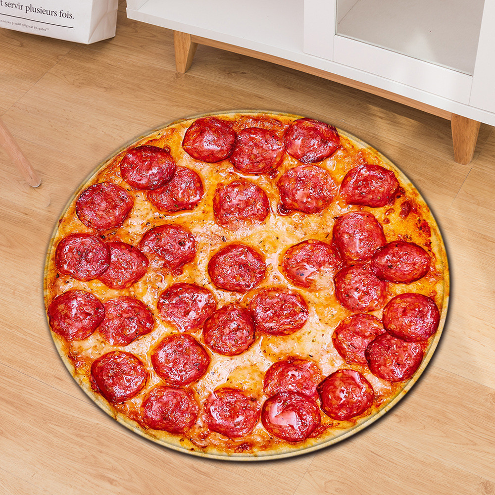 Pizza Biscuit Circular Area Rugs Computer Chair Floor Mat