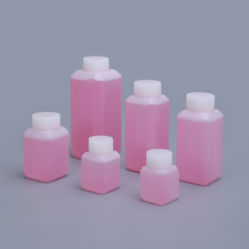 1 liter HDPE Square Lab Bottles Plastic Food Grade Reagent Chemical Liquid Packaging