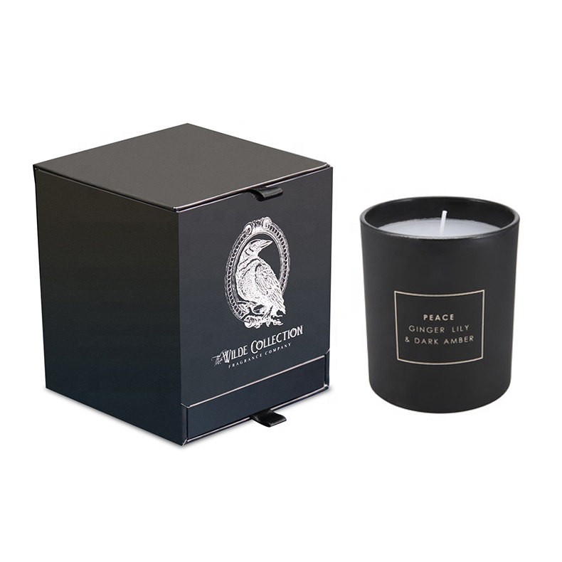 Black custom Candle BGoxes Flat for Custom Printing Elegant Candle Jar Packaging Box