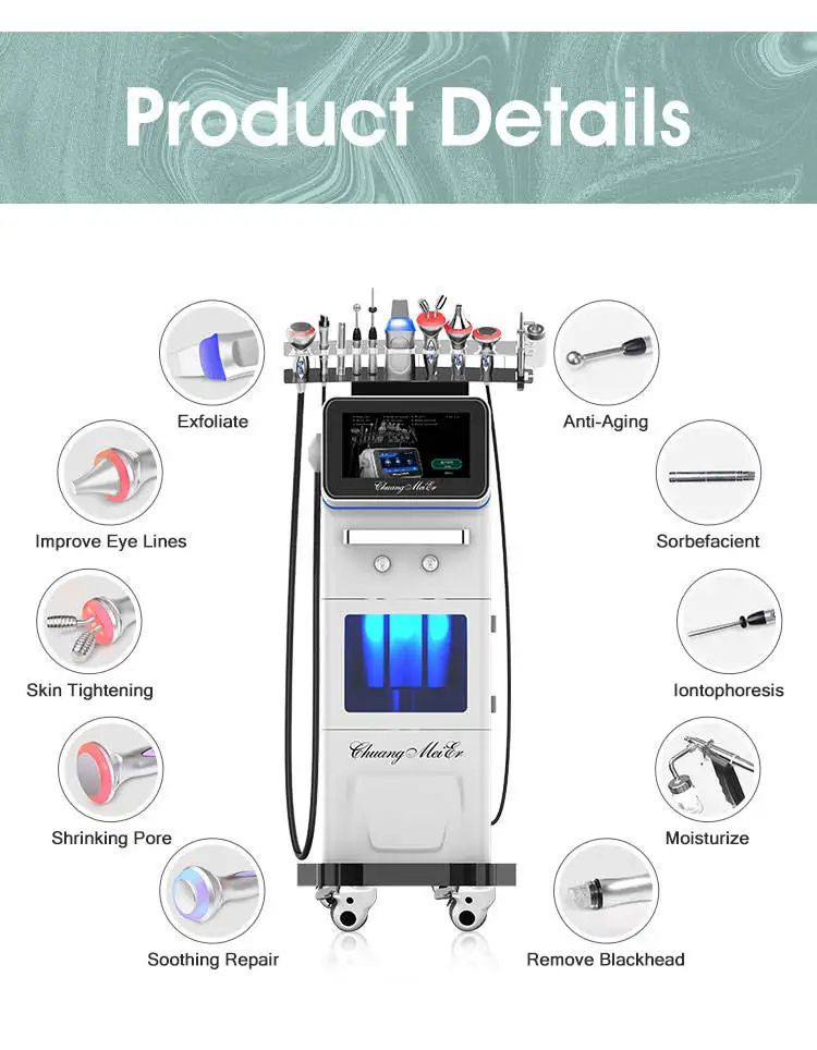 10-in-1 Multifunctional Facial Cleanser with Diamond Peeling Blackhead Removal Dermabrasion Skin Tightening and Whitenin