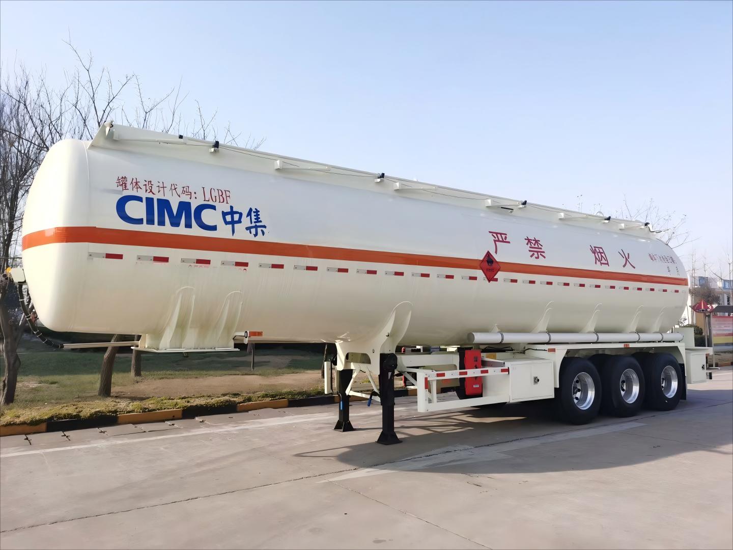 CIMC 4 axles 54000liters 6 compartments Carbon steel transport liquid chemical petroleum food processing oil fuel tank trailer