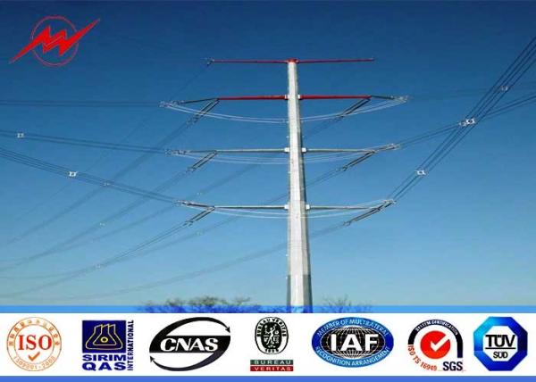 Hot Dip Galvanized 60 Ft Length 70 Ft 90 Ft Steel Pole For Electricity