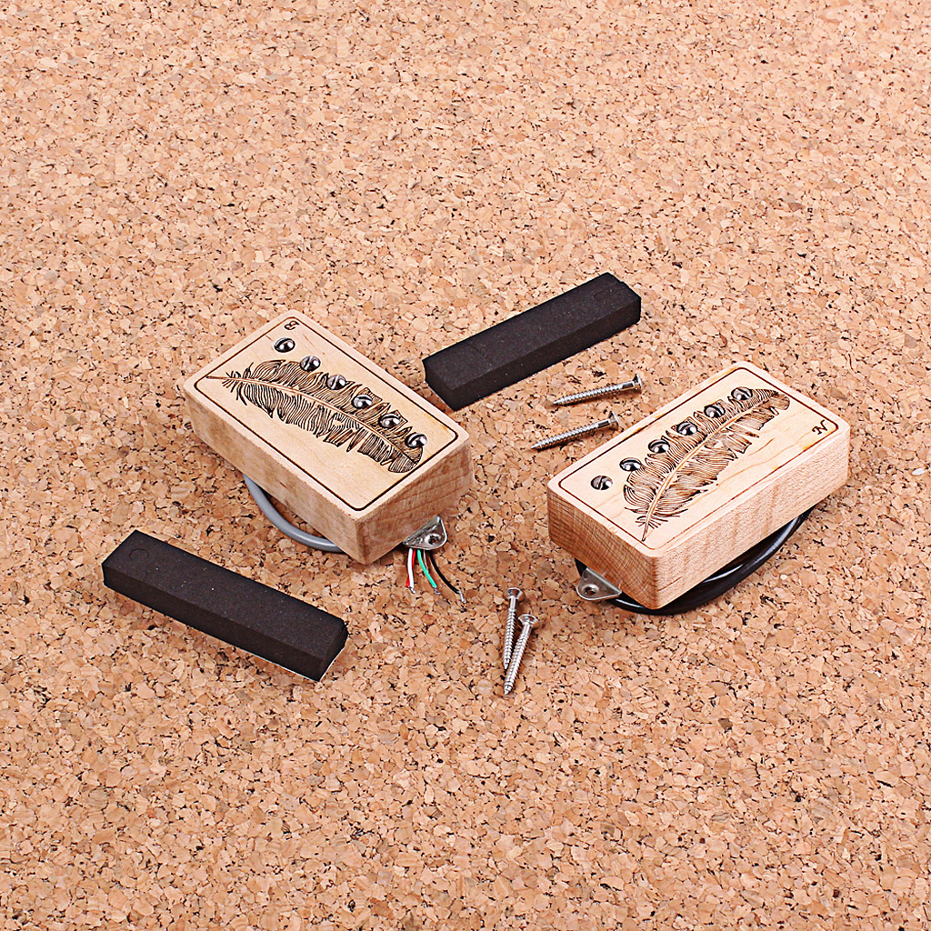 Alnico 5 Maple Wood Guitar Pickup Mini Humbucker Pickup For Perfect Sound