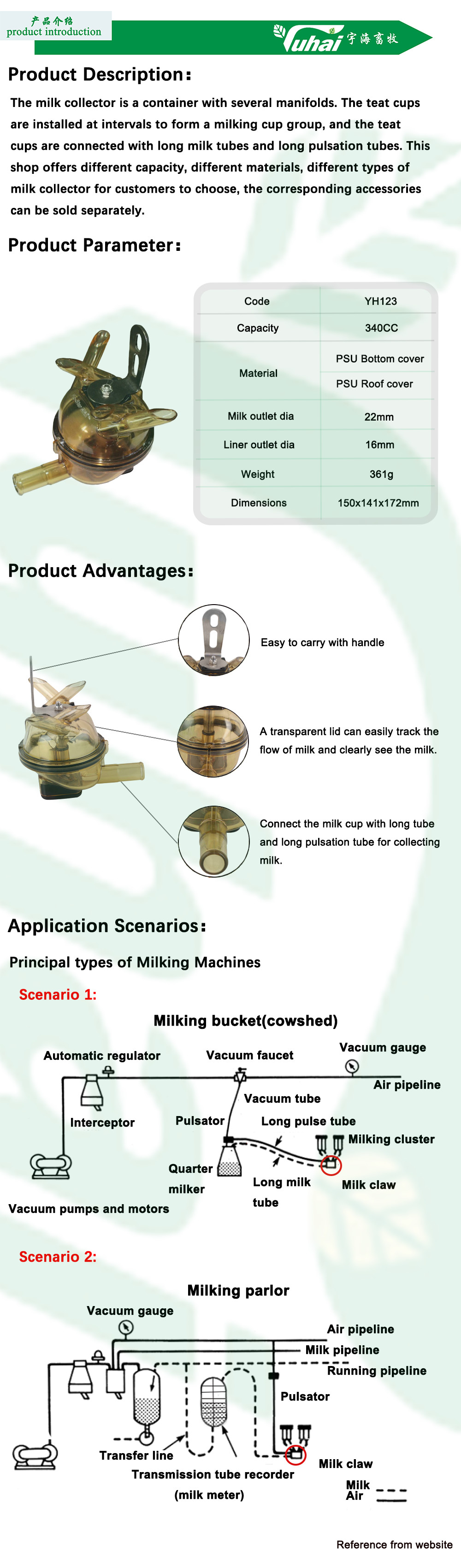 Boumatic Cow Milking Claw 340 CC Milk Cluster Boumatic In Milking Machine