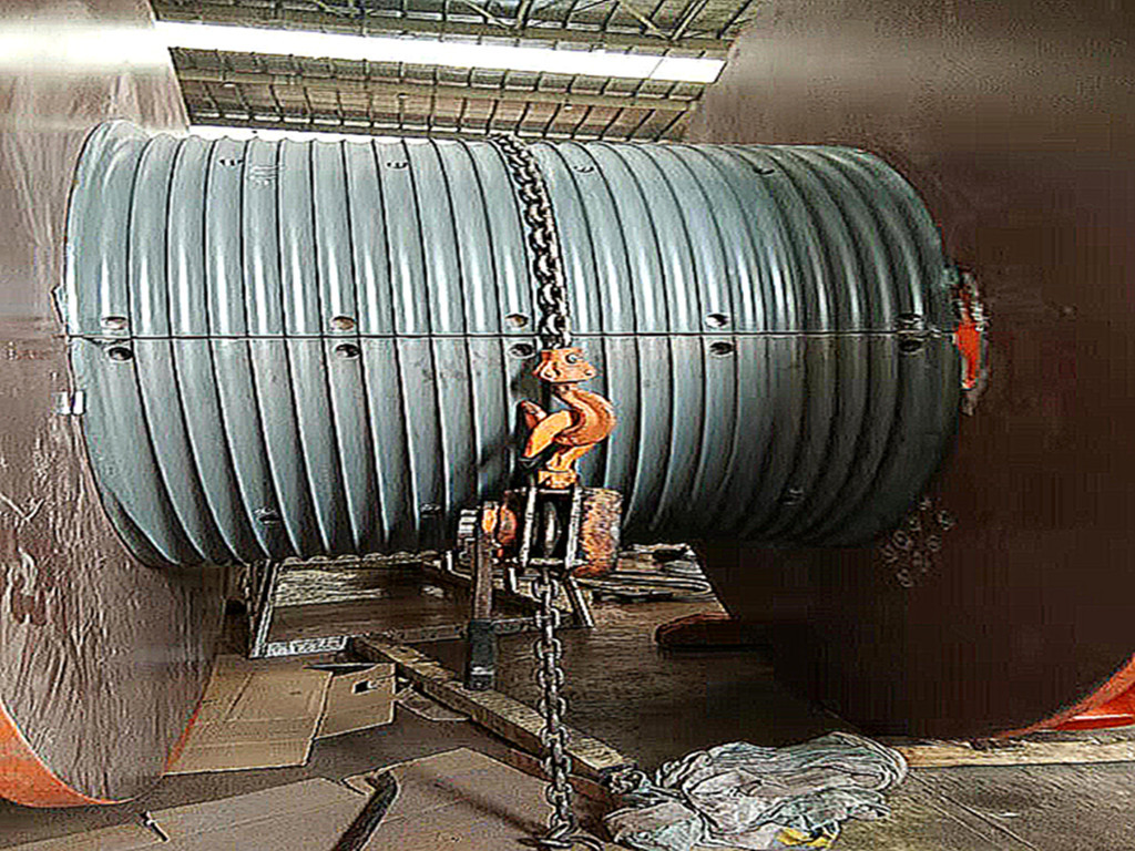 DNV Lbs Trough Wire Rope Drum Of Thickened Steel Pipe Hoisting Winch