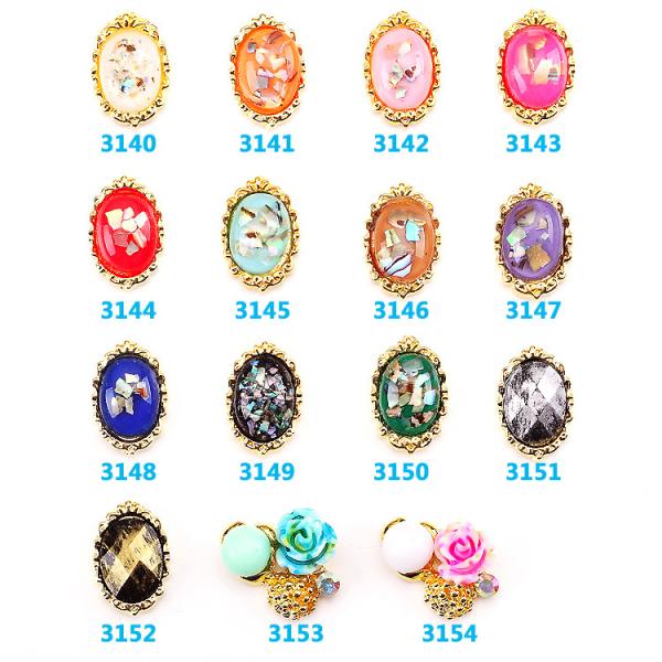 Hot NEW Wholesale Alloy Jewelry 3D Nail Art Jewelry Nail rhinestones Sticker