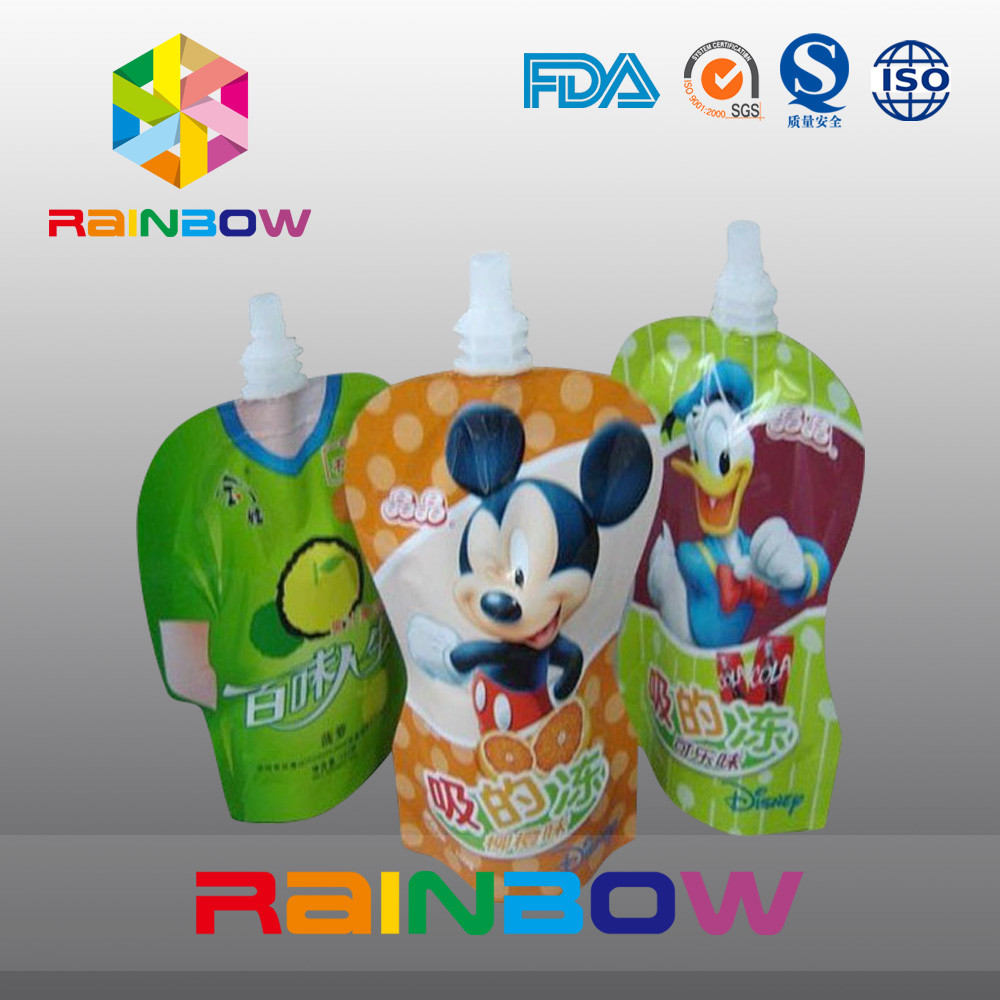 Leak Proof Squeeze Breeze Food Spout Pouch Packaging Stand Up With Double Zipper