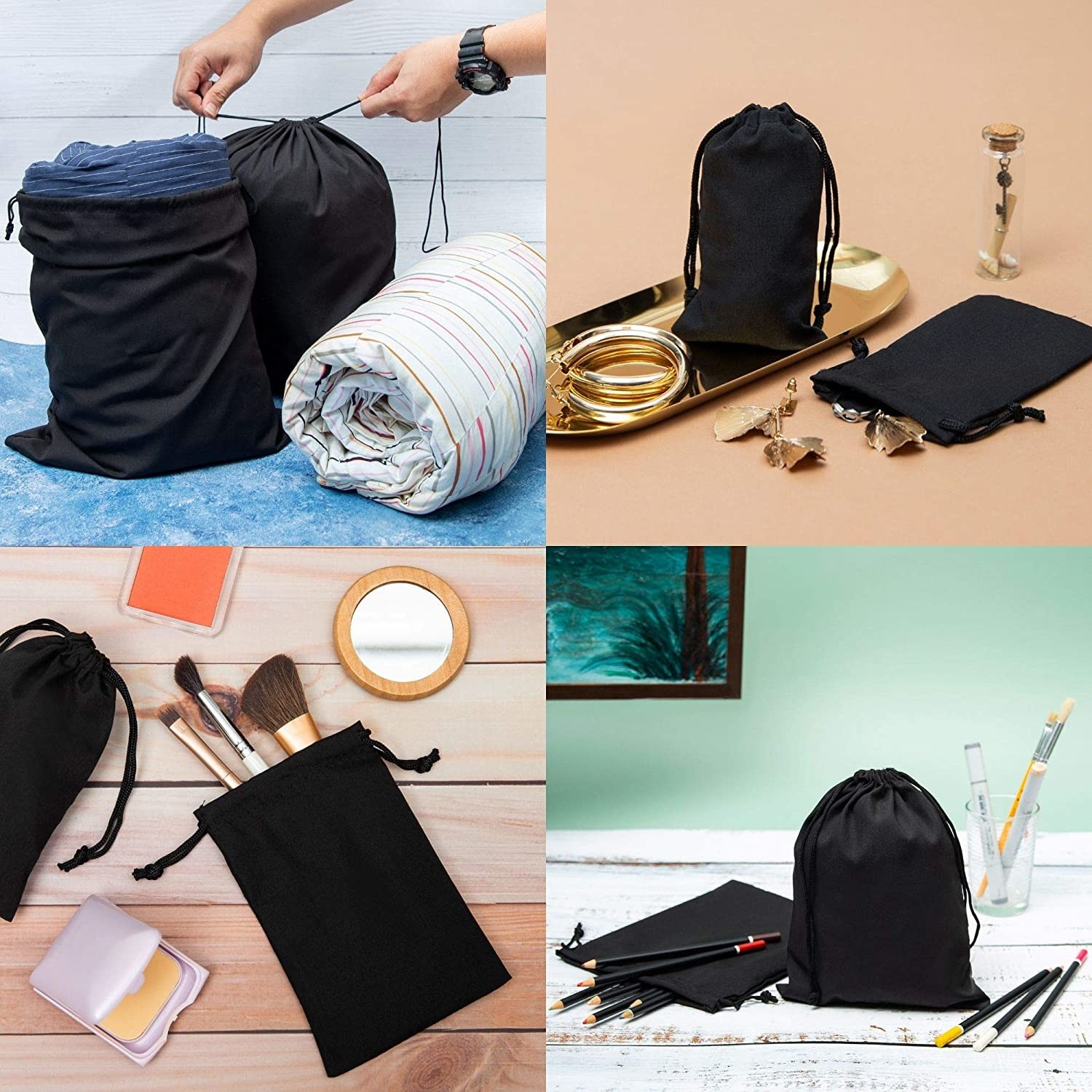 Lager capacity Durable lLightweight Cotton Blend Drawstring Bags