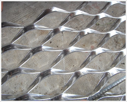 Powder Coating Aluminum Expanded Metal Mesh For Facade Cladding / Ceiling
