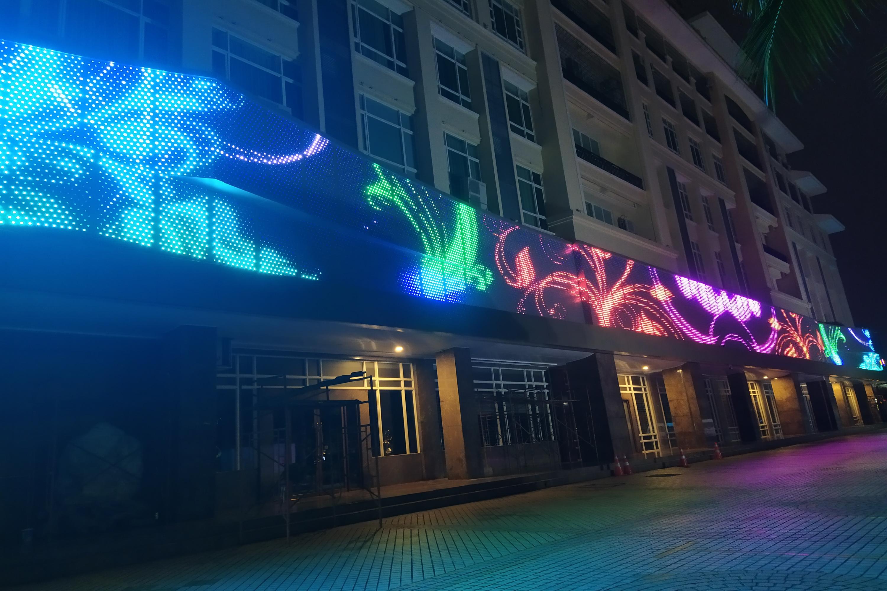 Digital Text Transparent LED Mesh Screen Outdoor IP65 Waterproof S30 P50 P100