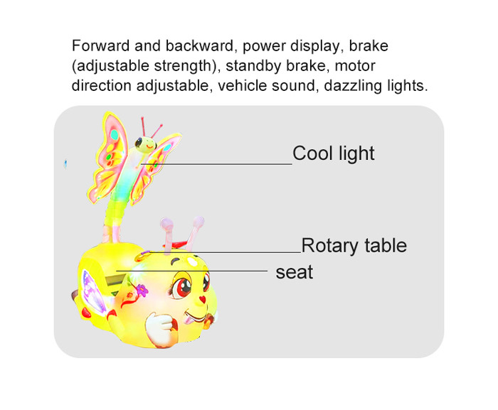 350W Glowing Bee Entertainment Kids Bumper Car Riding Game