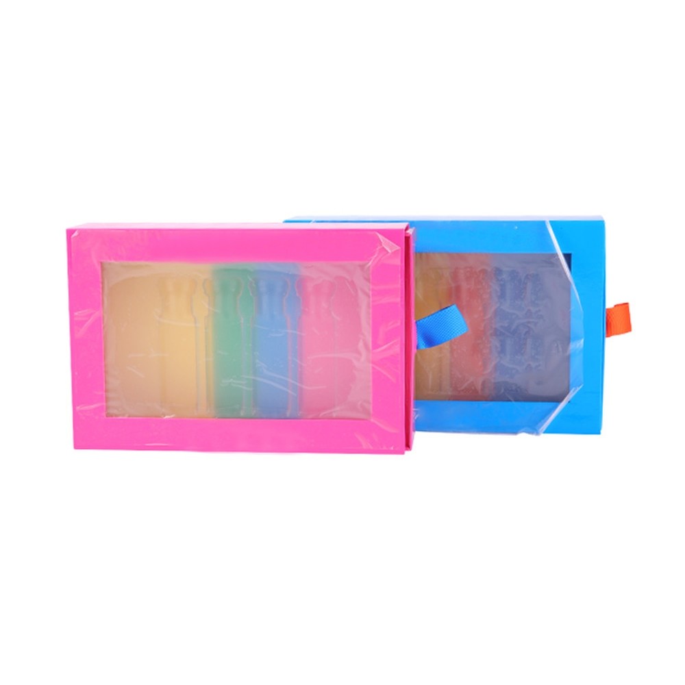 CMYK Color Handmade Fragrance Gift Box With 4 Cavities Clear PET Window