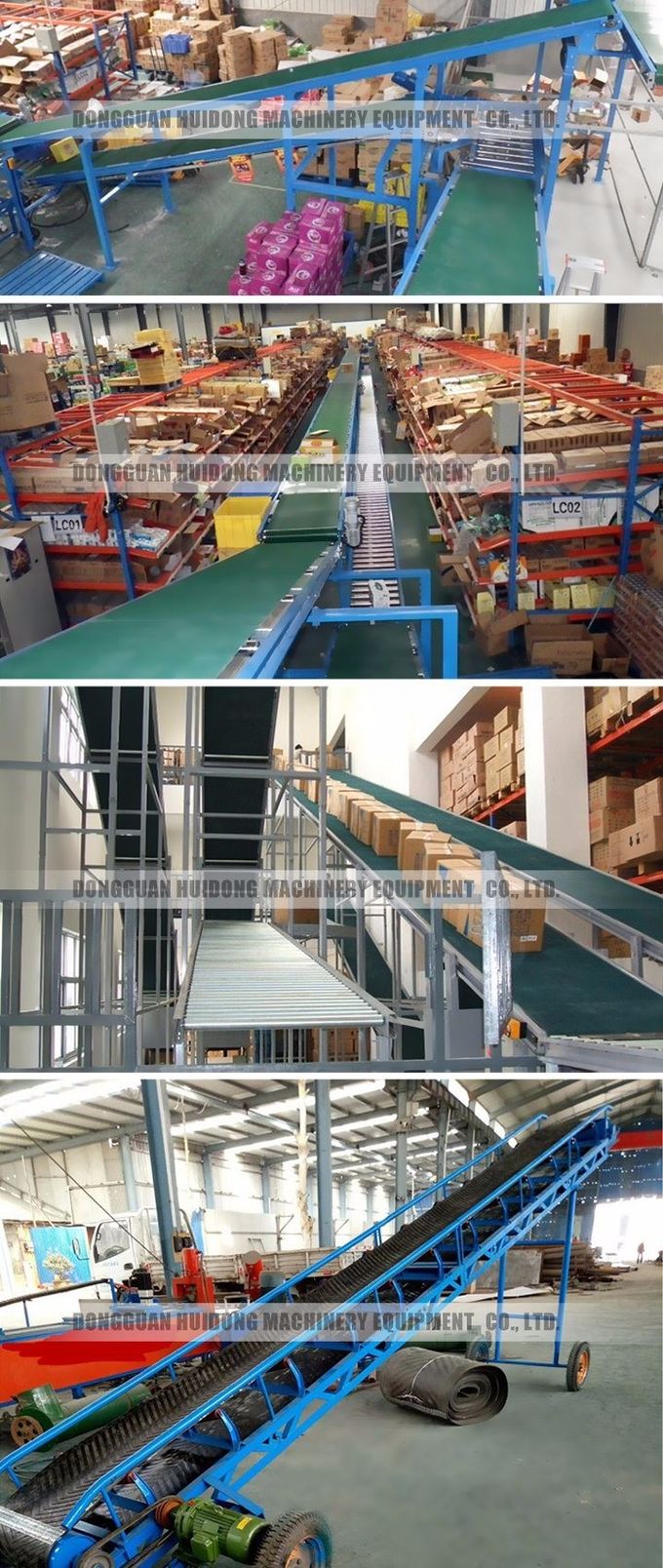 Heavy Duty Assembly Line Roller Conveyors Carbon Steel Grain Belt Conveyor