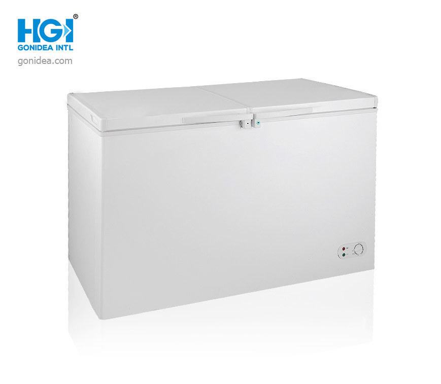 400L Double Door Deep Chest Freezer -18C Lowest Temperature With Manual Defrost