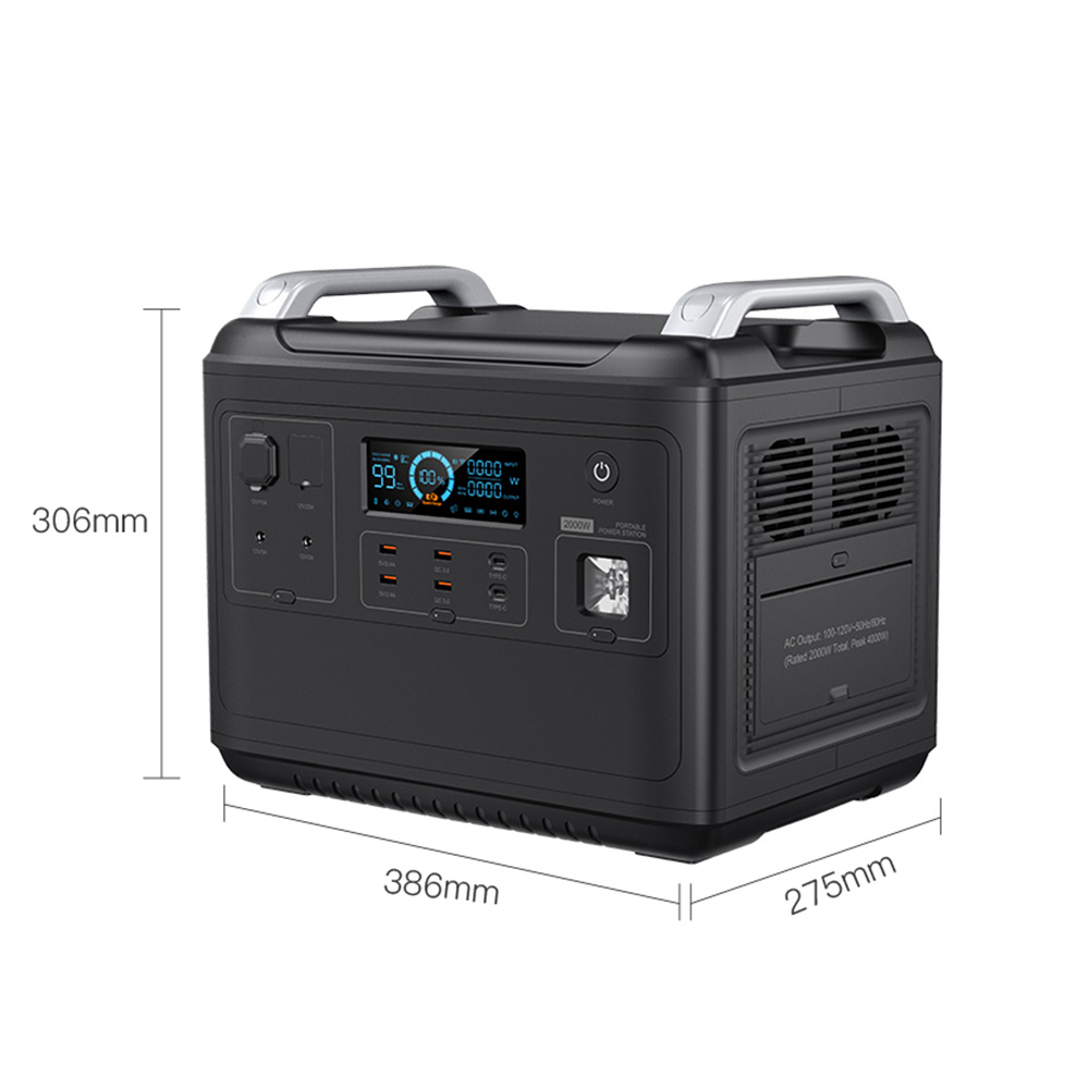 Battery Lithium Portable Power Station For Refrigerator Tv 2000Wh Wireless Charger