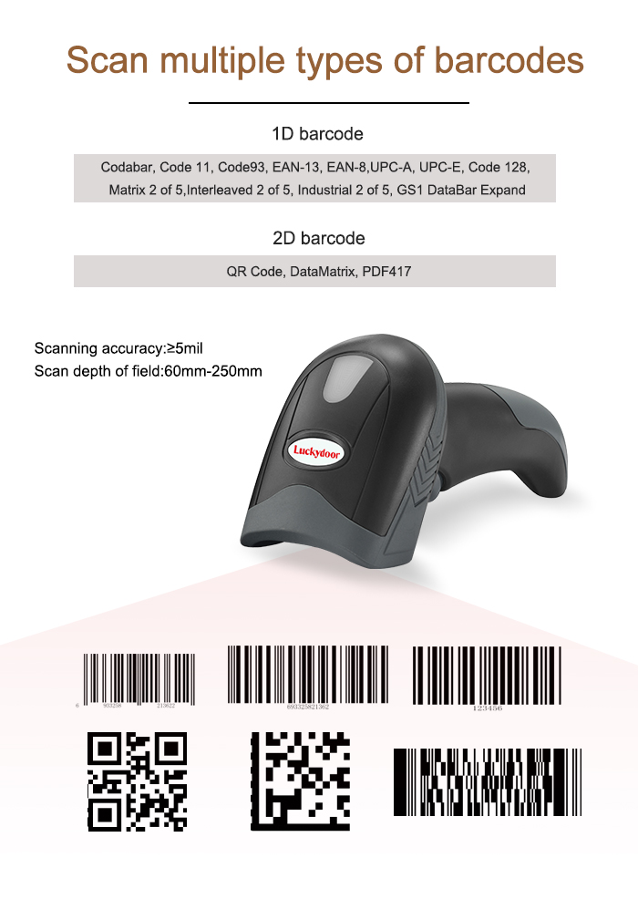 Good Price Handheld Wired 2d Qr Lecteur Code bar Use with Thermal Printer for Pos