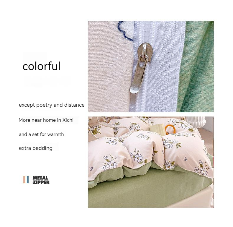 8PCS Printed Microfiber Bedding Sets with Matching Curtains in Customized Colors