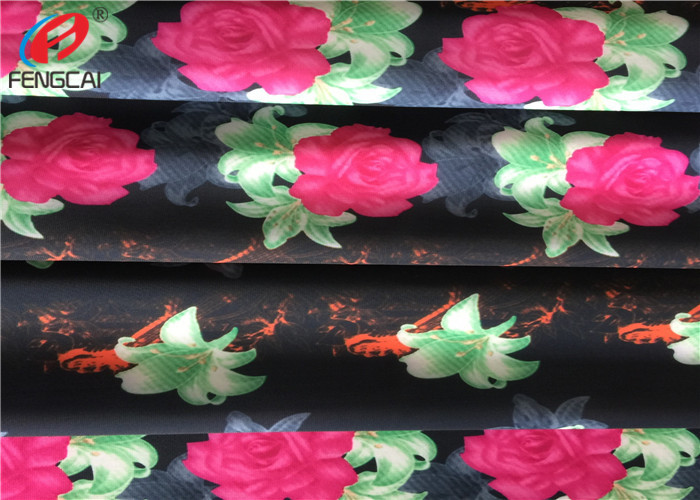 Waterproof Stretch Polyester Spandex Fabric , Printed Material For Bikini