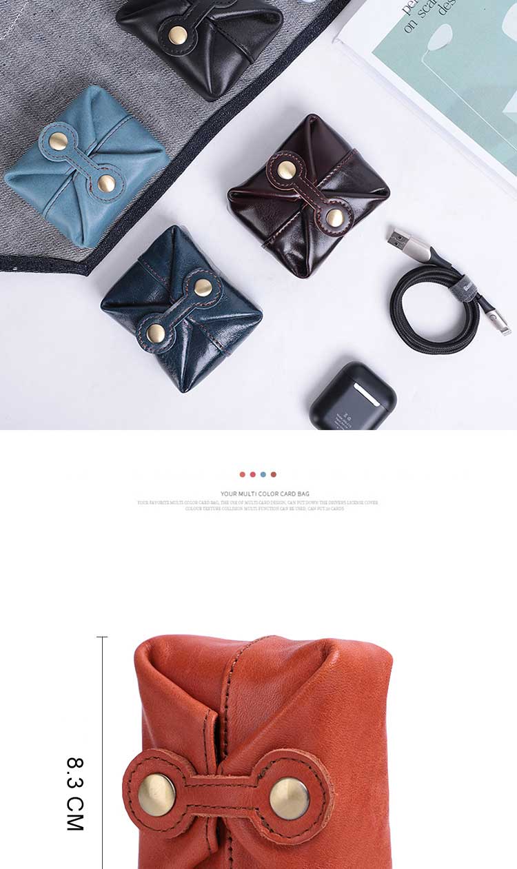 Handmade Porte Monnaie Cuir Ladies Small Retro Jewelry Storage Pouch Custom Logo Money Pocket Bag for Daily Life