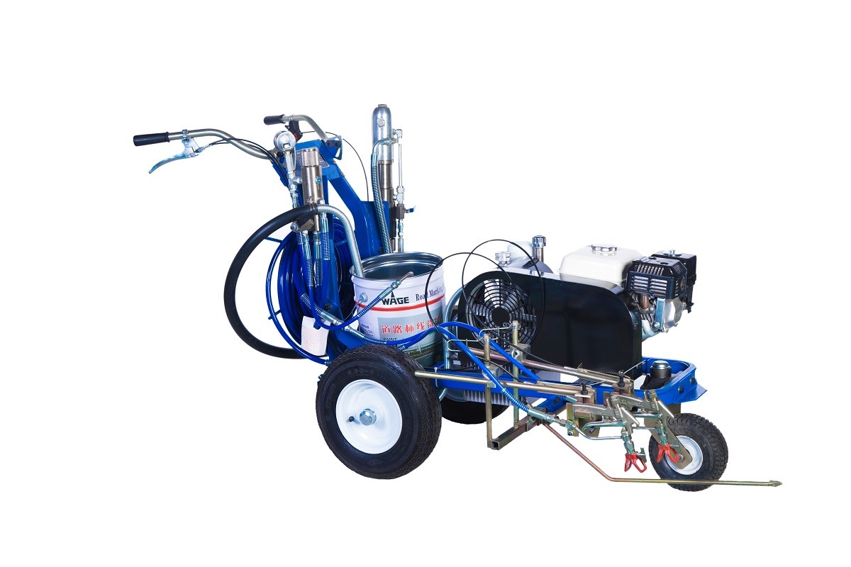 Cold Paint Spraying Road Line Marking Machine Double Guns 12L Max Marking Speed 2-6m/Min