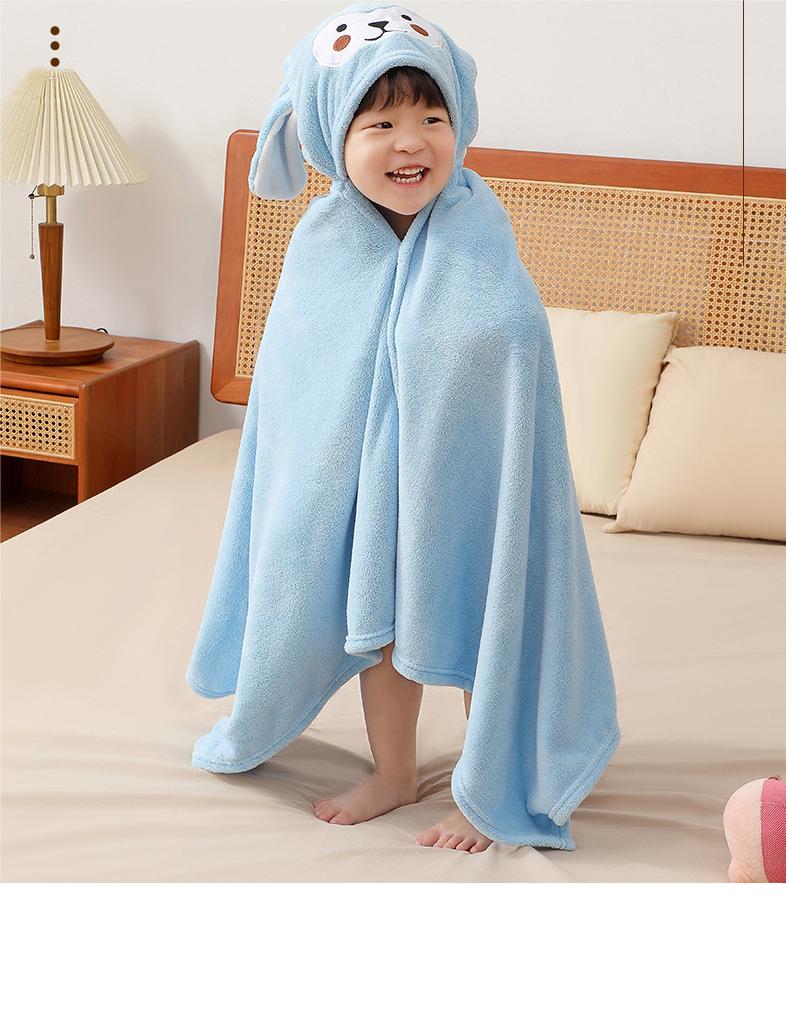 Quick-Drying Children's Coral Velvet Bathrobe Suitable for Home in Autumn and Winter