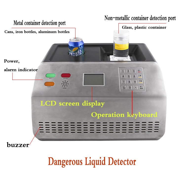 Dangerous Liquid Airport Baggage Scanner , Portable Water Metal Detector Machine