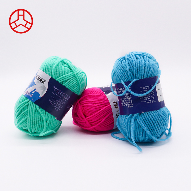 3ply Thick Milk Cotton Baby Yarn Knitting Wool in Multicolor Spun Yarn Type for Teabag