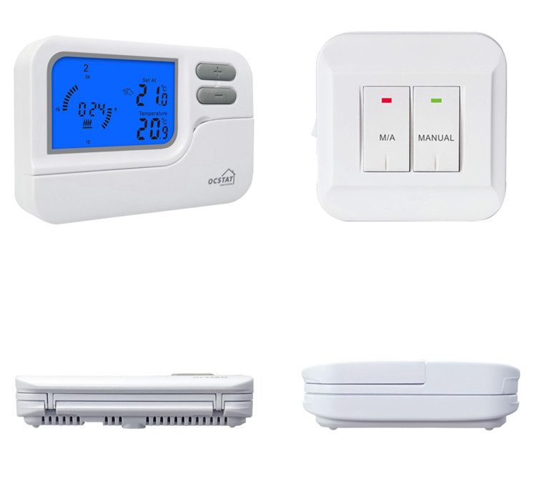 Fireproof ABS Wireless Programmable Room Thermostat For Gas Boiler