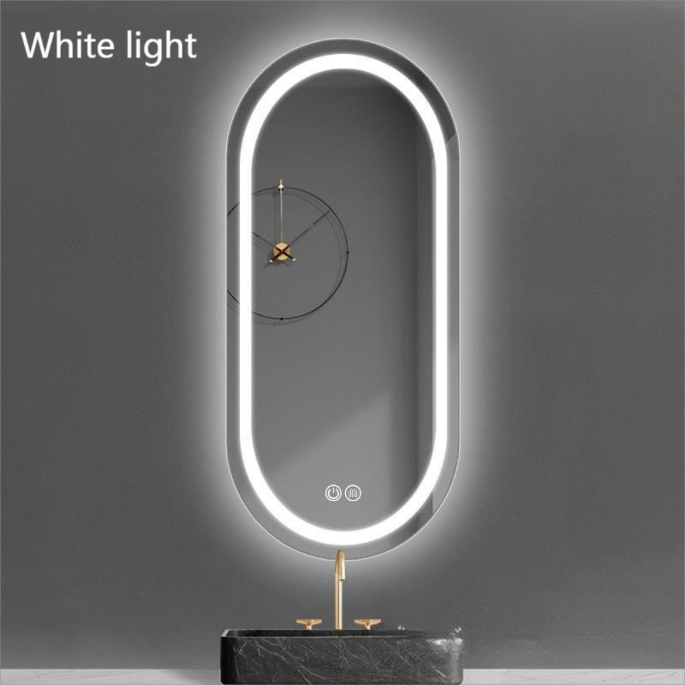Smart Glass Round Design LED Mirror for Hotel Room Full Light Up Bedroom Decoration Wall