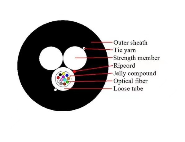 ASU Fiber Optic Cable Asu Span 80m 100m 200m 4 6 8 Core 12 Hilos Fiber Cable G652 Cable